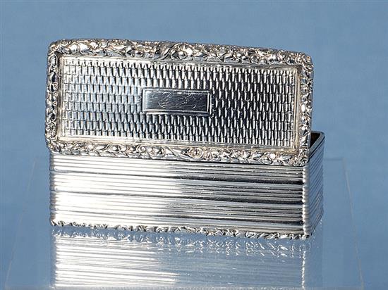 A William IV silver snuff box, by Edward Smith, Length 79mm Weight: 3oz/95grms.